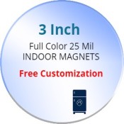 3 Inch Custom Circle Shape Magnets 25 Mil