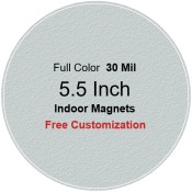 5.5 Inch Custom Imprinted Circle Magnets - Indoor Magnets 35 Mil