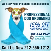 12x12 Custom Dog Grooming Magnetic Car Bumper Auto Vehicle Signs Magnets - Outdoor & Car Magnets 35 Mil Round Corners