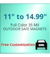 11 to 14.99 Custom Die Cut Magnets - Outdoor & Car Magnets 35 Mil Square Corners