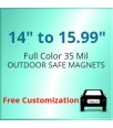 14 to 15.99 Square Inch Custom Die Cut Magnets - Outdoor & Car Magnets 35 Mil