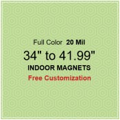 34 to 41.99 Square Inch Custom Die Cut Magnets 20 Mil
