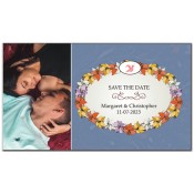 3.5x2 Custom lovable Floral Blossoms with bird Save the Date Magnets 20 Mil Round Corners