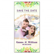 6x3 Custom Love in Spring Blooms Wedding Save the Date Magnets 20 Mil Square Corners