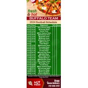 3.5x9 Custom One Team Buffalo Team Football Schedule Pizza Business Card Magnets 20 Mil