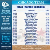 5x5 Custom One Team Chicago Team Football Schedule Beach Accommodation Magnets 20 Mil Square Corners