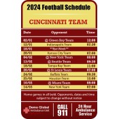 3.5x2.25 Custom One Team Cincinnati Team Football Schedule Ambulance Magnets 20 Mil