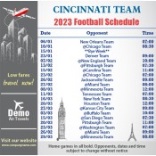 5x5 Custom One Team Cincinnati Team Football Schedule Air Travel Magnets 20 Mil Square Corners