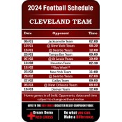3.5x2.25 Custom One Team Cleveland Team Football Schedule Red Cross Magnets 20 Mil