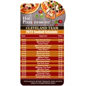 3.875x7.25 Custom One Team Cleveland Team Football Schedule Pizza Bump Shape Magnets 20 Mil