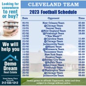 5x5 Custom One Team Cleveland Team Football Schedule Real Estate Magnets 20 Mil Square Corners