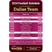 3.5x2.25 Custom One Team Dallas Team Football Schedule Real Estate Magnets 20 Mil