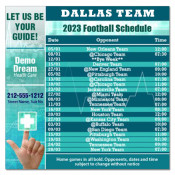 5x5 Custom One Team Dallas Team Football Schedule Health Care Magnets 20 Mil Square Corners