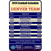 3.5x2.25 Custom One Team Denver Team Football Schedule Eye Care Magnets 20 Mil