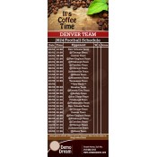 3.5x9 Custom One Team Denver Team Football Schedule Coffee Shop Business Card Magnets 20 Mil