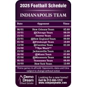 3.5x2.25 Custom One Team Indianapolis Team Football Schedule Real Estate Magnets 20 Mil
