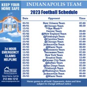 5x5 Custom One Team Indianapolis Team Football Schedule Home Insurance Magnets 20 Mil Square Corners