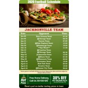4x7 Custom One Team Jacksonville Team Football Schedule Pizza Magnets 25 Mil Round Corners
