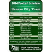 3.5x2.25 Custom One Team Kansas City Team Football Schedule Life Insurance Magnets 20 Mil