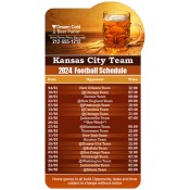 3.875x7.25 Custom One Team Kansas City Team Football Schedule Beer Parlor Bump Shape Magnets 20 Mil