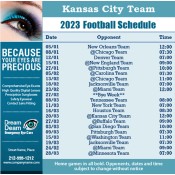 5x5 Custom One Team Kansas City Team Football Schedule Eye Care Magnets 20 Mil Square Corners