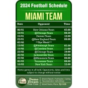 3.5x2.25 Custom One Team Miami Team Football Schedule Tree Care Magnets 20 Mil