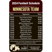 3.5x2.25 Custom One Team Minnesota Team Football Schedule Beauty Salon Magnets 20 Mil