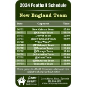 3.5x2.25 Custom One Team New England Team Football Schedule  Real Estate Magnets 20 Mil