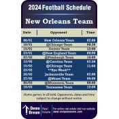3.5x2.25 Custom One Team New Orleans Team Football Schedule Real Estate Magnets 20 Mil