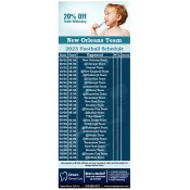 3.5x9 Custom One Team New Orleans Team Football Schedule Dental Care Business Card Magnets 20 Mil