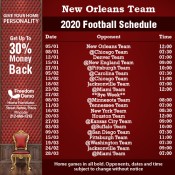 5x5 Custom One Team New Orleans Team Football Schedule Home Furniture Magnets 20 Mil Square Corners