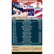4x7 Custom One Team New York NFC Team Football Schedule Election Magnets 25 Mil Round Corners