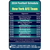 3.5x2.25 Custom One Team New York AFC Team Football Schedule  Investment Magnets 20 Mil