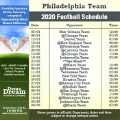 5x5 Custom One Team Philadelphia Team Football Schedule Insurance Magnets 20 Mil Square Corners