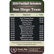 3.5x2.25 Custom One Team San Diego Team Football Schedule  Law Firm Magnets 20 Mil