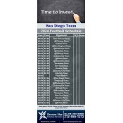 3.5x9 Custom One Team San Diego Team Football Schedule Finance Services Business Card Magnets 20 Mil