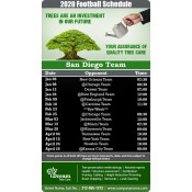 4x7 Custom One Team San Diego Team Football Schedule Tree Care Magnets 25 Mil Round Corners