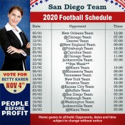 5x5 Custom One Team San Diego Team Football Schedule Campaign and Election Magnets 20 Mil Square Corners