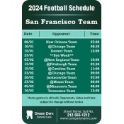 3.5x2.25 Custom One Team San Francisco Team Football Schedule Real Estate Magnets 20 Mil