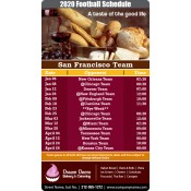 4x7 Custom One Team San Francisco Team Football Schedule Baker and Catering Magnets 25 Mil Round Corners