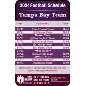 3.5x2.25 Custom One Team Tampa Bay Team Football Schedule  Real Estate Magnets 20 Mil
