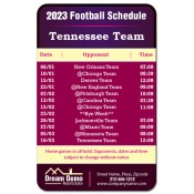 3.5x2.25 Custom One Team Tennessee Team Football Schedule  Real Estate Magnets 20 Mil