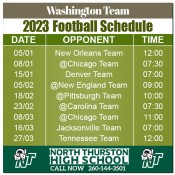 5x5 Custom One Team Washington Team Football Schedule Real Estate Magnets 20 Mil Square Corners