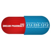5.125 x 1.925 Personalized Pill Capsule Shape Magnets 20 Mil
