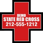2.5x2.5 Custom Cross Shape Red Cross Magnets 20 Mil