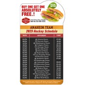 3.875x7.25 Custom One Team Anaheim Team Hockey Schedule Bump Shape Sandwich Shop Magnets 20 Mil