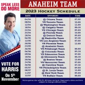 5x5 Custom One Team Anaheim Team Hockey Schedule Election Magnets 20 Mil Square Corners
