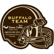 4.25x3.5 Custom One Team Buffalo Team Hockey Right Facing Helmet Shape Coffee Shop Magnets 20 Mil