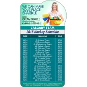 3.875x7.25 Custom One Team Calgary Team Hockey Schedule Bump Shape Cleaning Services Magnets 20 Mil