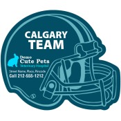 4.25x3.5 Custom One Team Calgary Team Hockey Right Facing Helmet Shape Veterinary Hospital Magnets 20 Mil